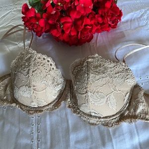 Natori Tan Lace Padded Underwire Bra Size 36B